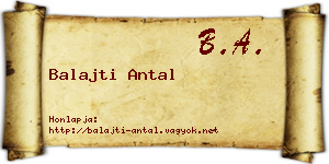 Balajti Antal névjegykártya